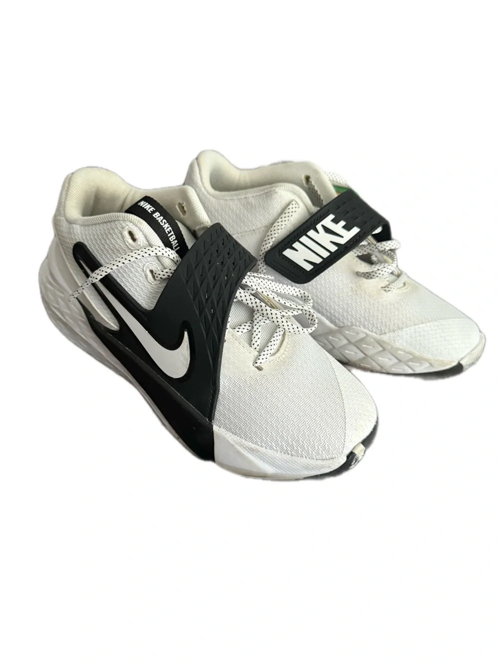 Nike Kids White and Black Slip-On Lace Athletic Sneakers